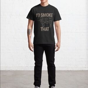 Custom BBQ Chef “I'd Smoke That” Cow Beef Men’s Tee